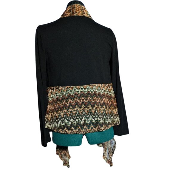 Retro Style Colorful Crochet Knit Open Front Cardigan Size Small - Picture 4 of 4